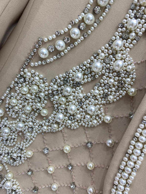 Balmain YH0UB071WB54 Women's Fashion Clothing Pearl Blazer B73541 - S - View 7