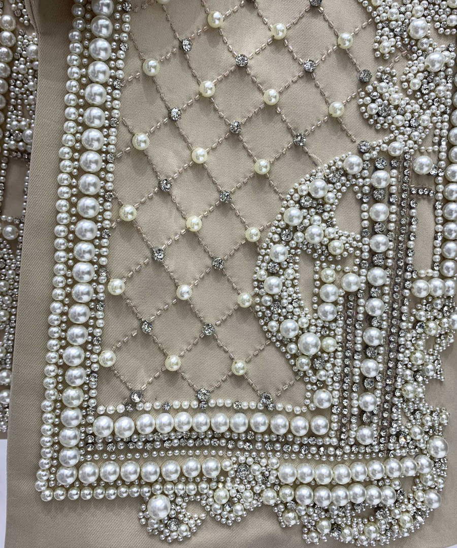 Balmain YH0UB071WB54 Women's Fashion Clothing Pearl Blazer B73541