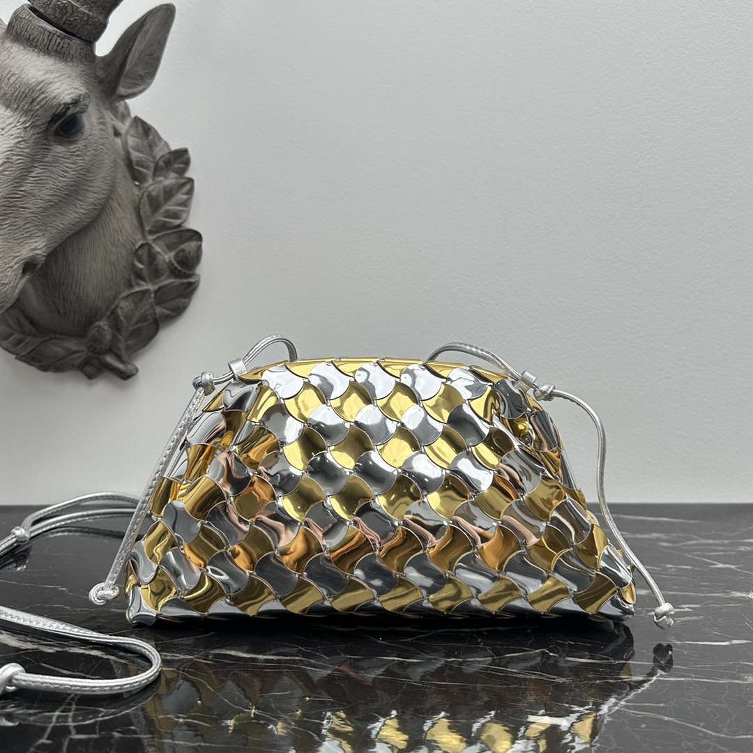 Bottega Veneta BV 585852 Mini Pouch Silver gold Bag - Default Title - View 1