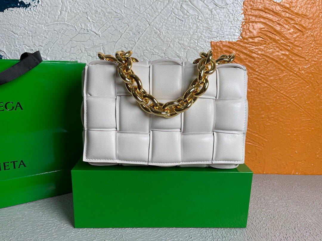 Bottega Veneta BV 20206 Chain Cassette 631421 White Gold - Default Title - View 1