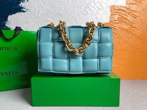 Bottega Veneta BV 20206 Chain Cassette 631421 Light Blue Gold - Default Title - View 1