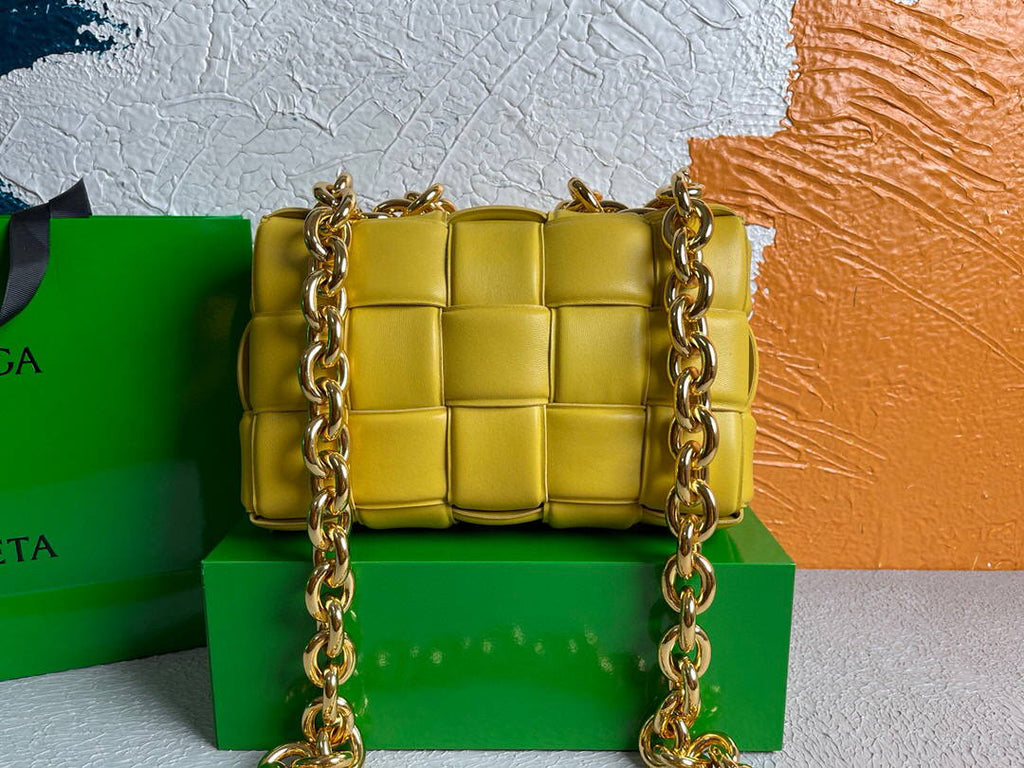 Bottega Veneta BV 20206 Chain Cassette 631421 Lemon Yellow Gold