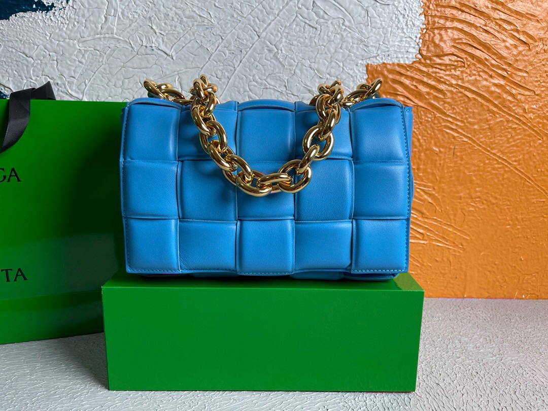 Bottega Veneta BV 20206 Chain Cassette 631421 Sky Blue Gold - Default Title - View 1