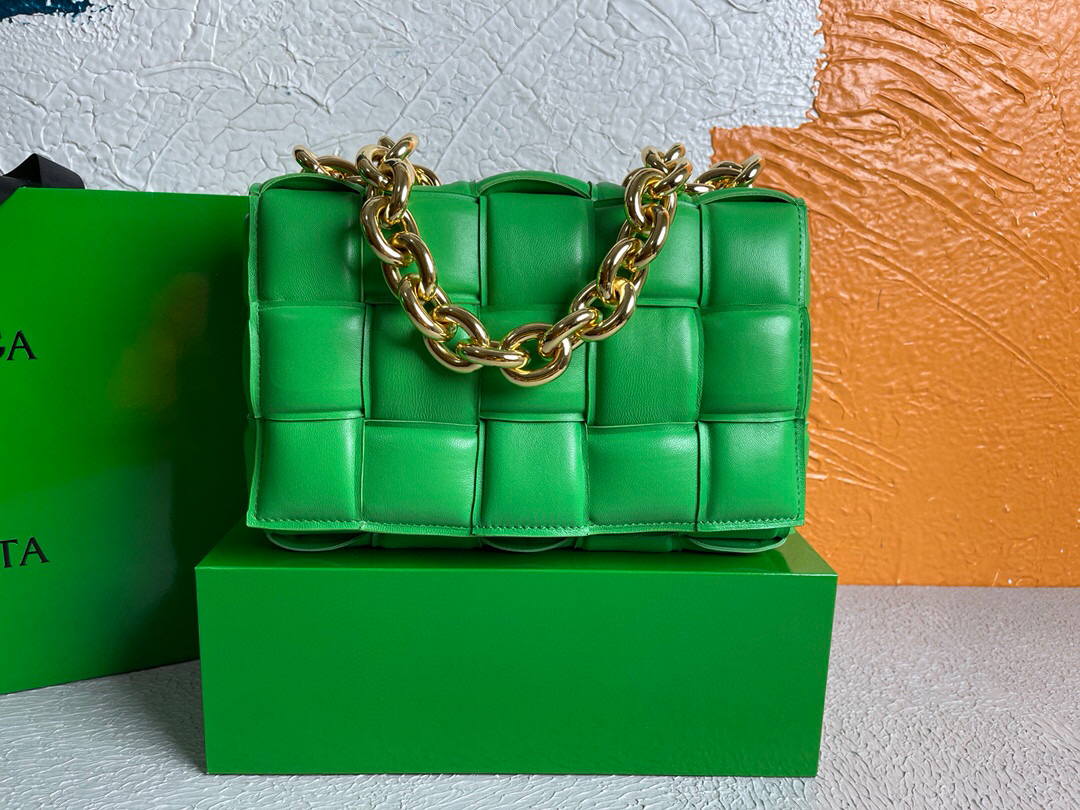 Bottega Veneta BV 20206 Chain Cassette 631421 Grass Green Gold - Default Title - View 1