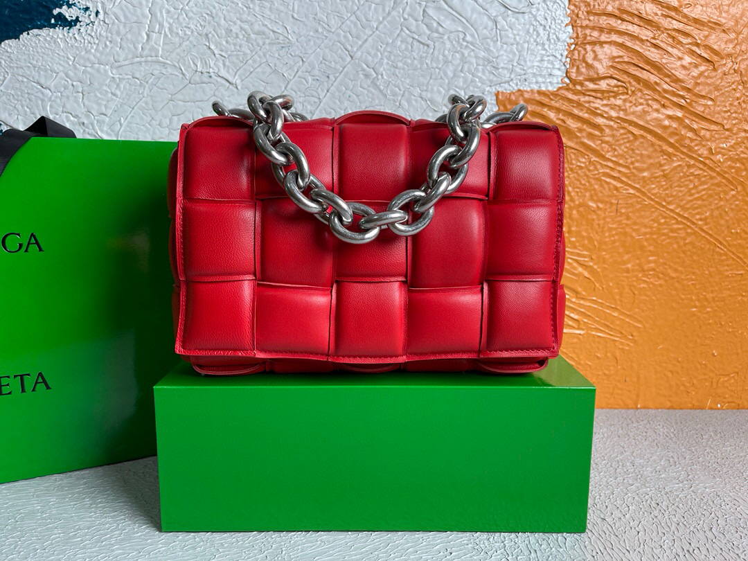 Bottega Veneta BV 20206 Chain Cassette 631421 Red Silver - Default Title - View 1