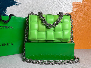 Bottega Veneta BV 20206 Chain Cassette 631421 Grass green Silver - Default Title - View 1