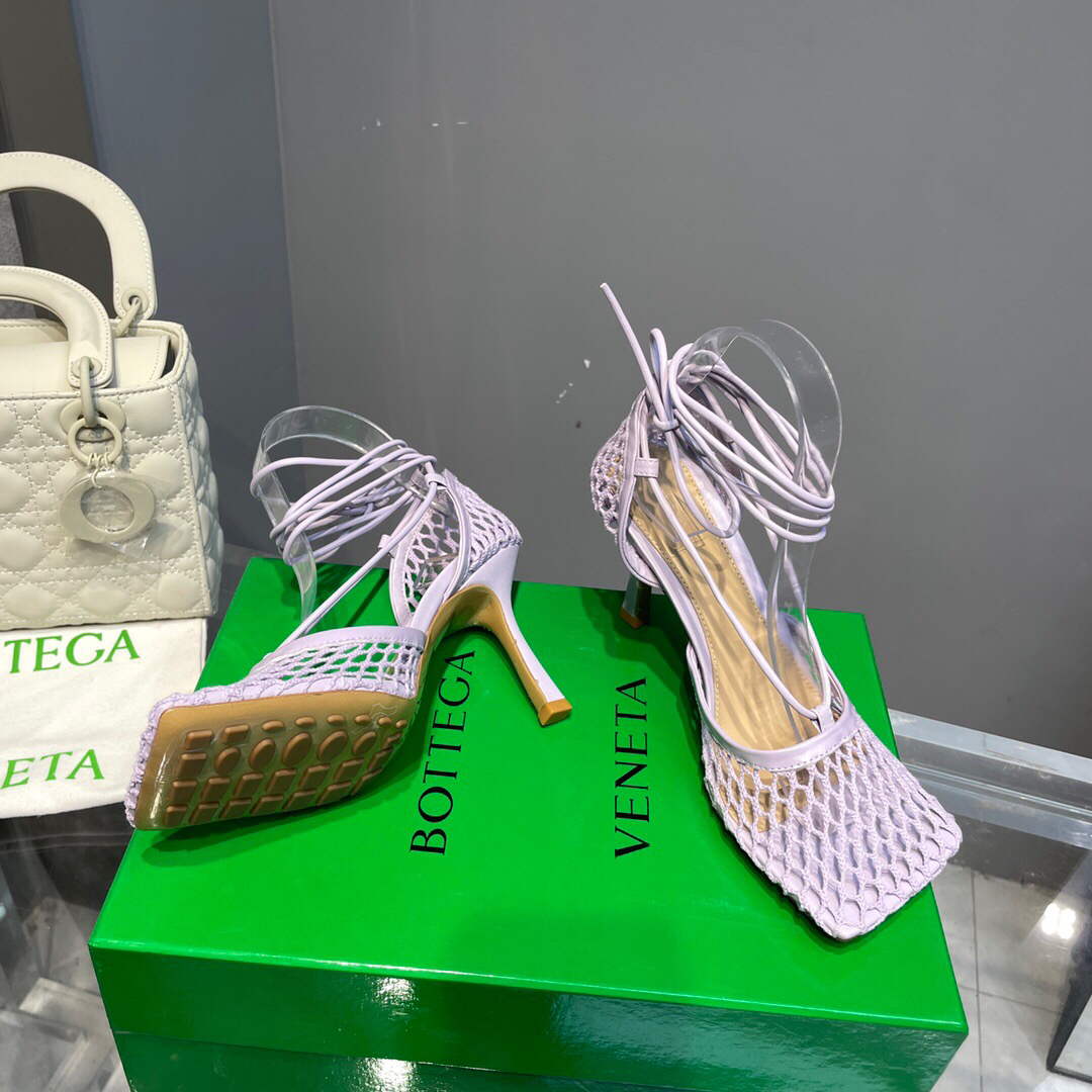 Bottega Veneta BV 651388 Mesh and Leather Sandals VBSD35964