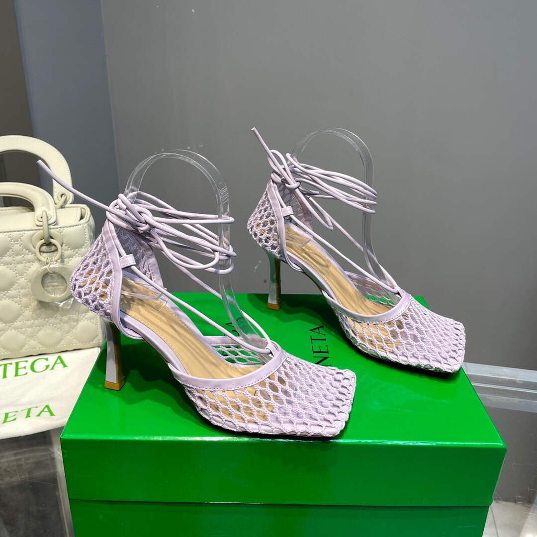 Bottega Veneta BV 651388 Mesh and Leather Sandals VBSD35964
