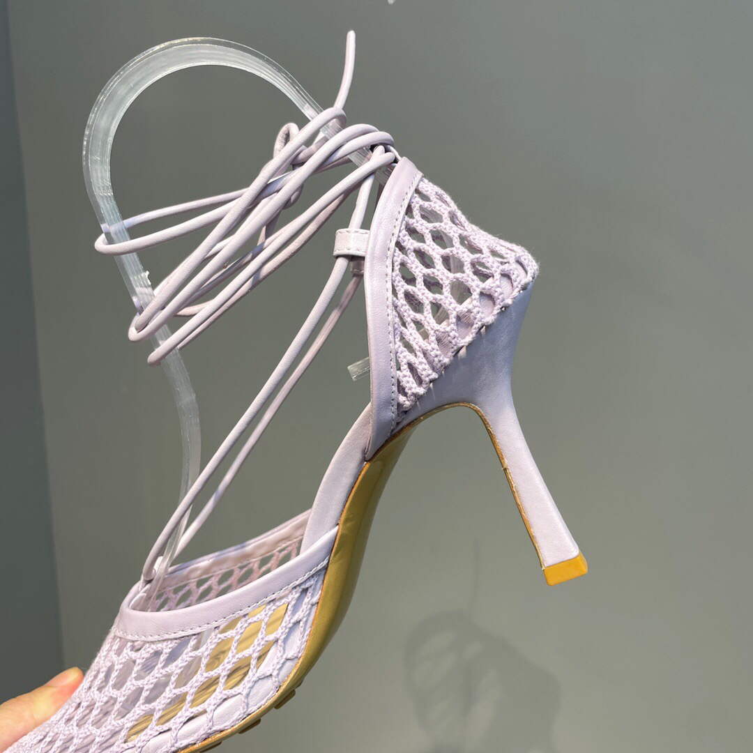 Bottega Veneta BV 651388 Mesh and Leather Sandals VBSD35964