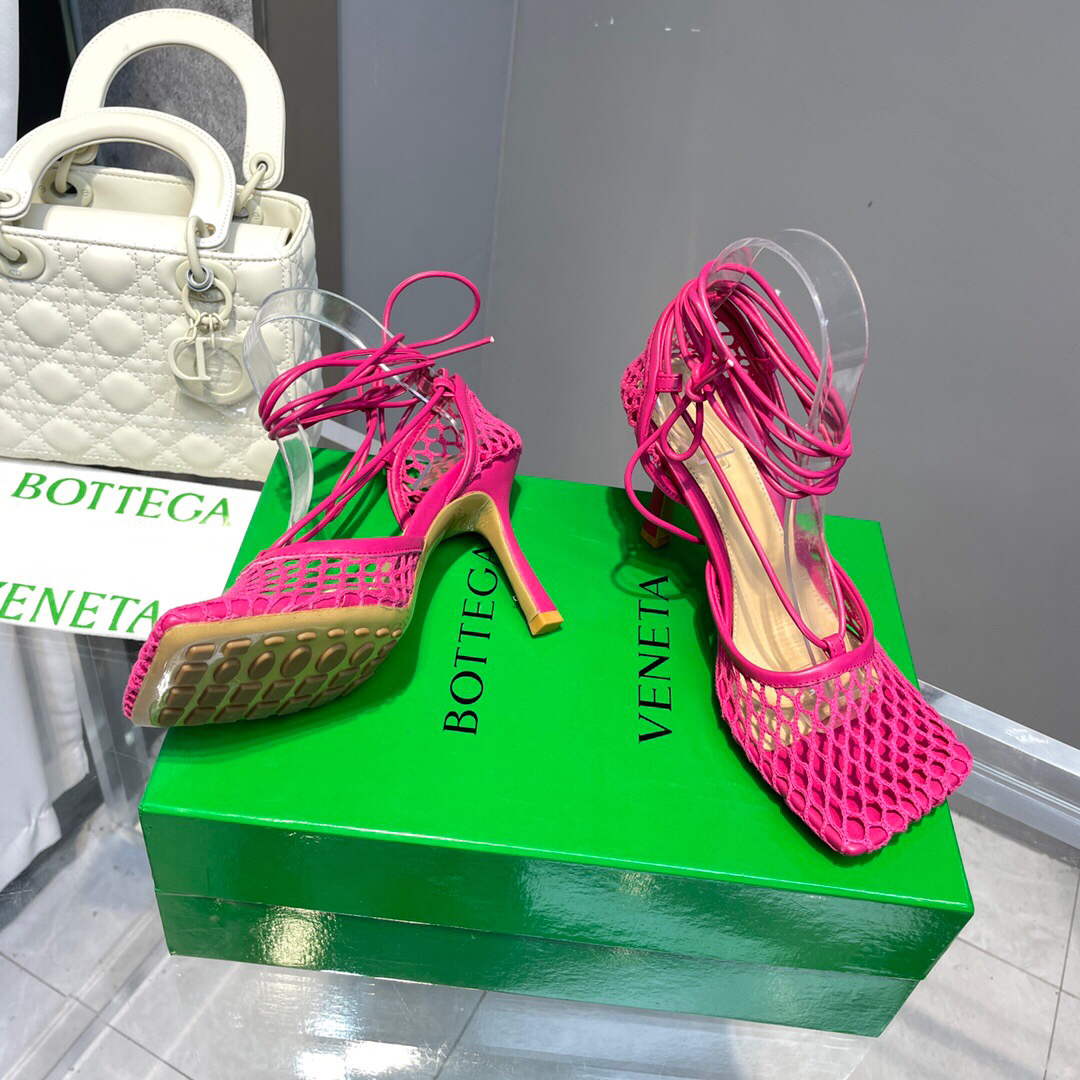 Bottega Veneta BV 651388 Mesh and Leather Sandals VBSD35963