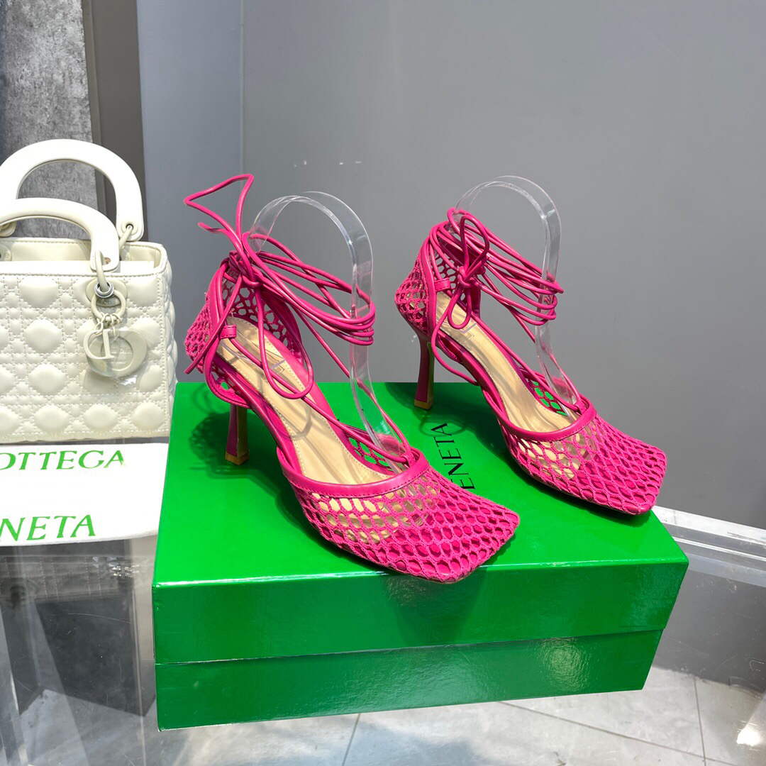 Bottega Veneta BV 651388 Mesh and Leather Sandals VBSD35963
