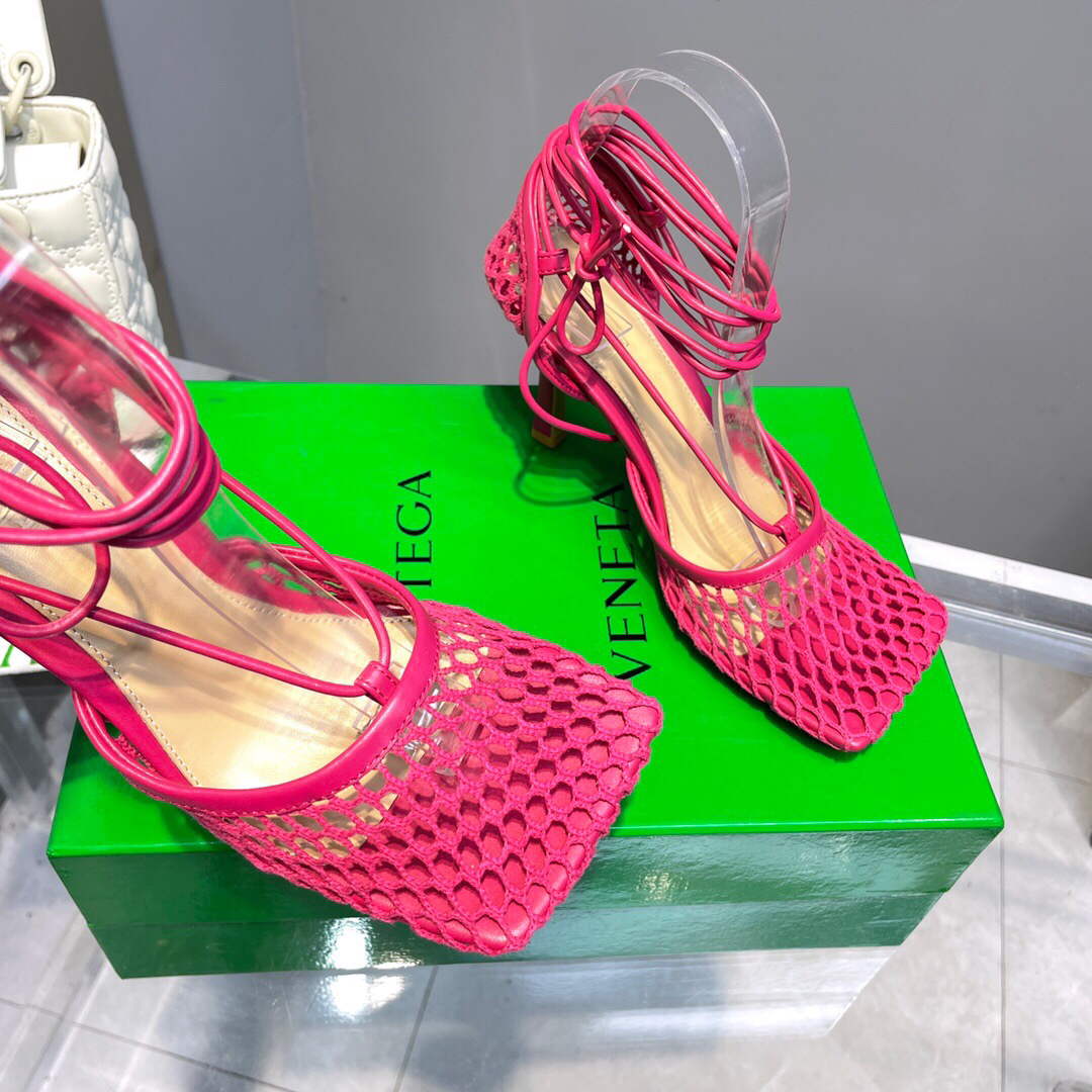 Bottega Veneta BV 651388 Mesh and Leather Sandals VBSD35963