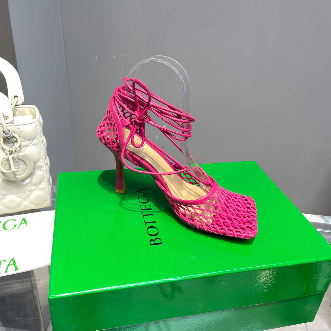 Bottega Veneta BV 651388 Mesh and Leather Sandals VBSD35963