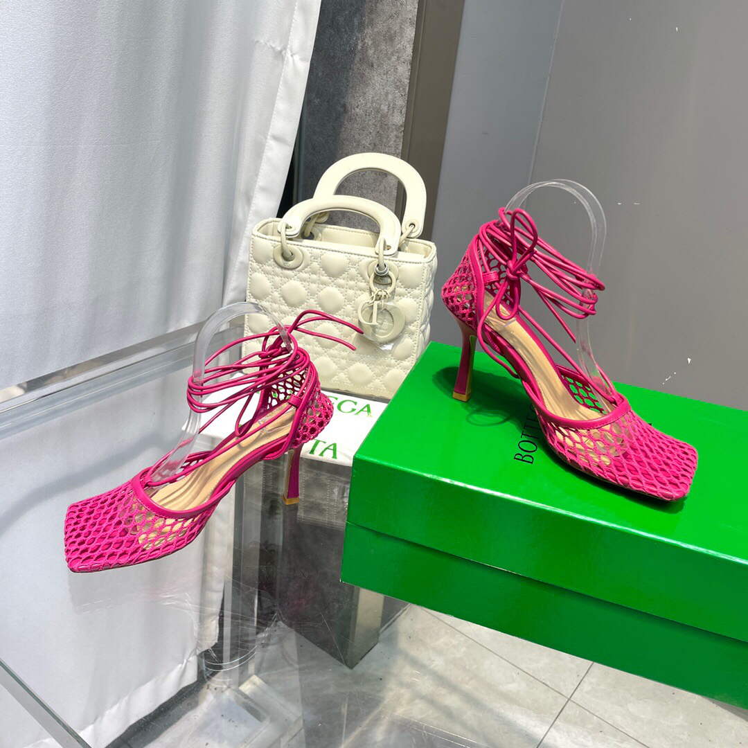 Bottega Veneta BV 651388 Mesh and Leather Sandals VBSD35963