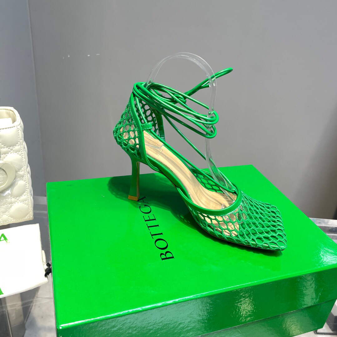 Bottega Veneta BV 651388 Mesh and Leather Sandals VBSD35965