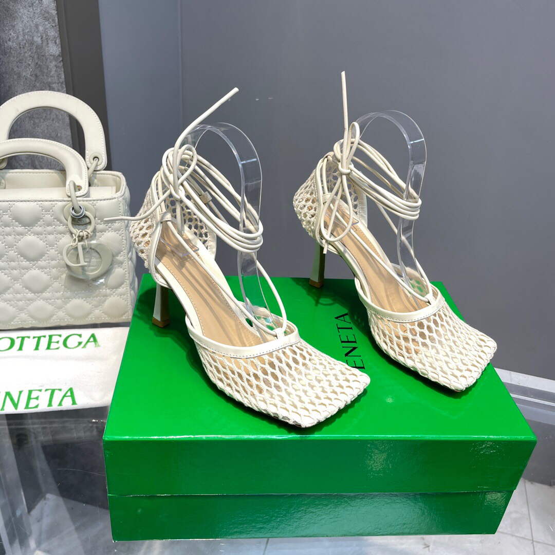Bottega Veneta BV 651388 Mesh and Leather Sandals VBSD35966