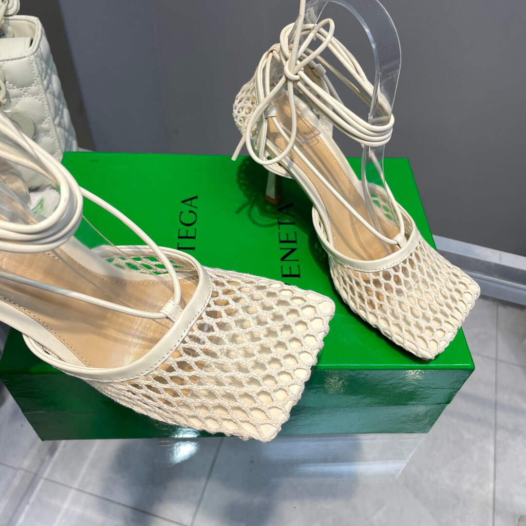 Bottega Veneta BV 651388 Mesh and Leather Sandals VBSD35966