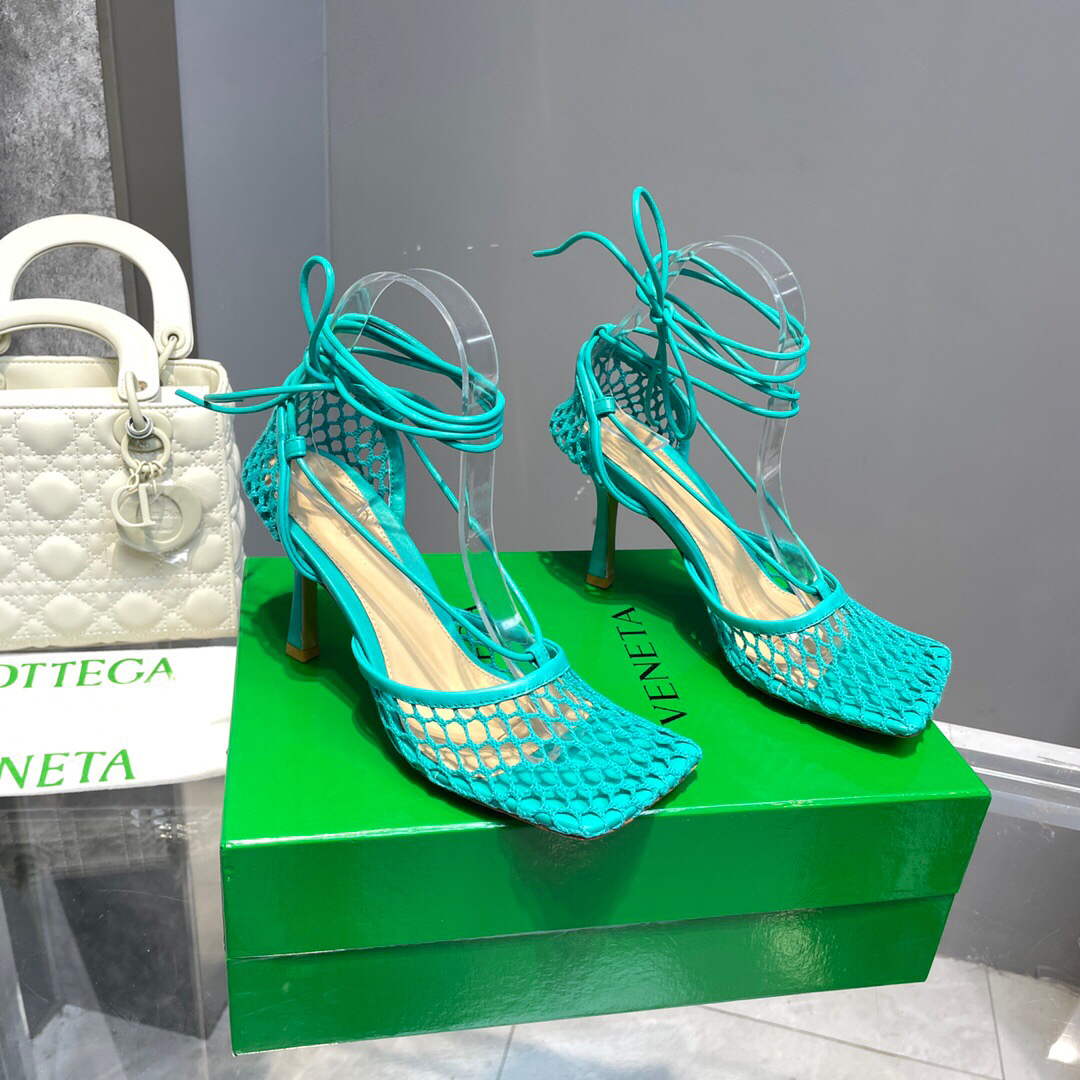 Bottega Veneta BV 651388 Mesh and Leather Sandals VBSD35967