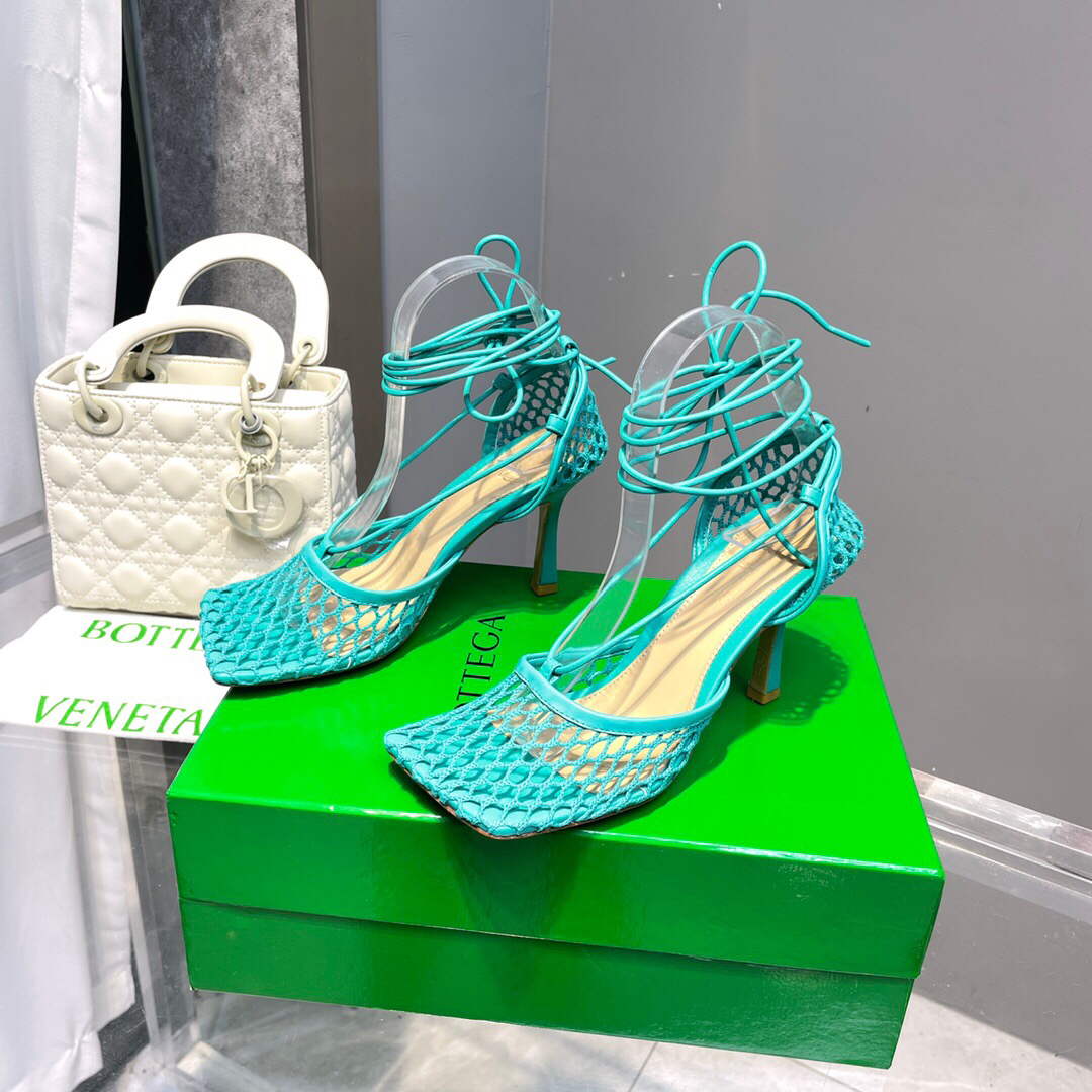 Bottega Veneta BV 651388 Mesh and Leather Sandals VBSD35967