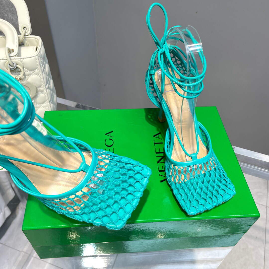 Bottega Veneta BV 651388 Mesh and Leather Sandals VBSD35967