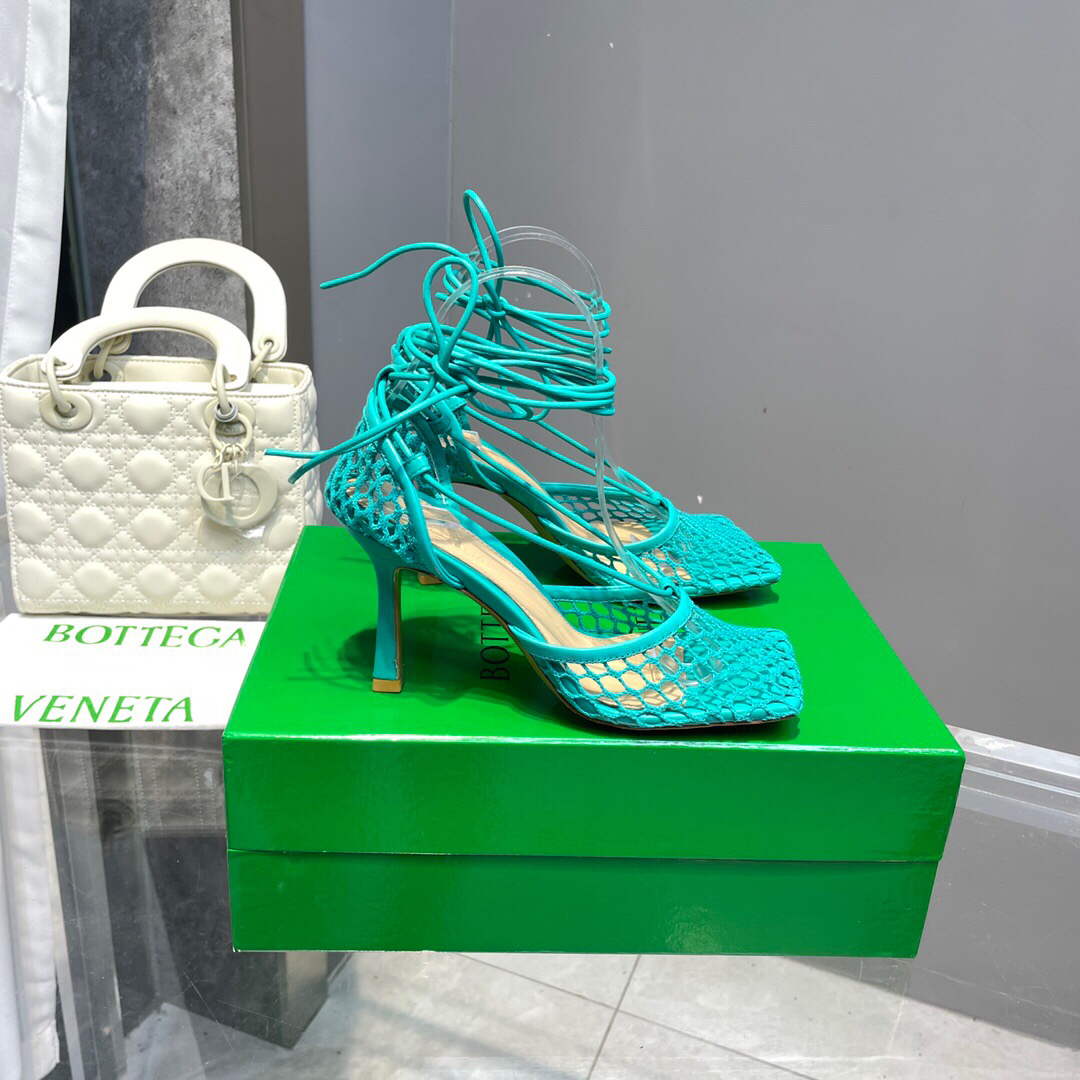 Bottega Veneta BV 651388 Mesh and Leather Sandals VBSD35967