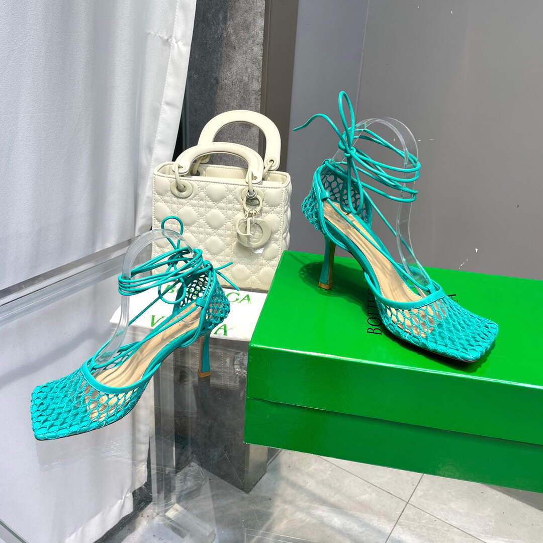Bottega Veneta BV 651388 Mesh and Leather Sandals VBSD35967