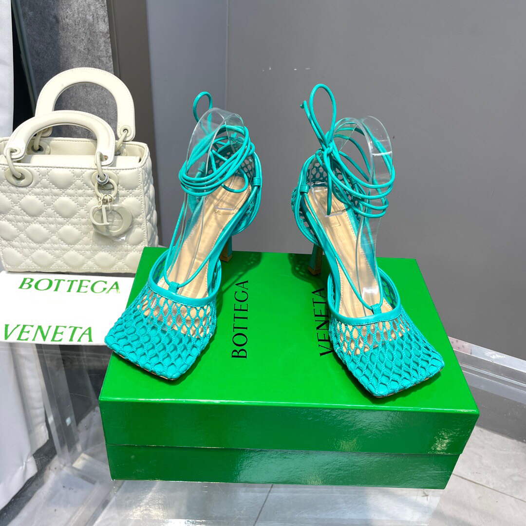 Bottega Veneta BV 651388 Mesh and Leather Sandals VBSD35967
