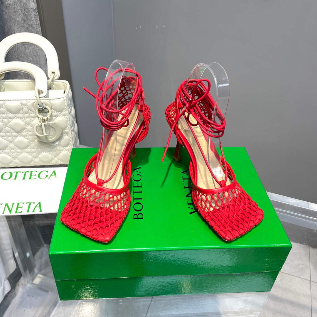 Bottega Veneta BV 651388 Mesh and Leather Sandals VBSD35968 - 34 - View 1