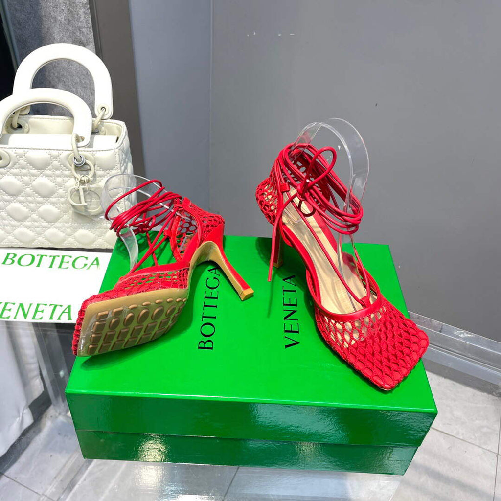 Bottega Veneta BV 651388 Mesh and Leather Sandals VBSD35968