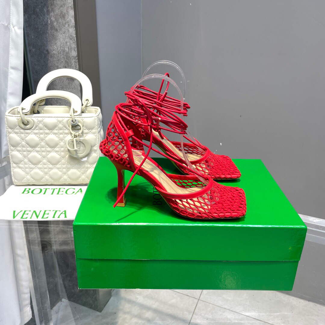 Bottega Veneta BV 651388 Mesh and Leather Sandals VBSD35968