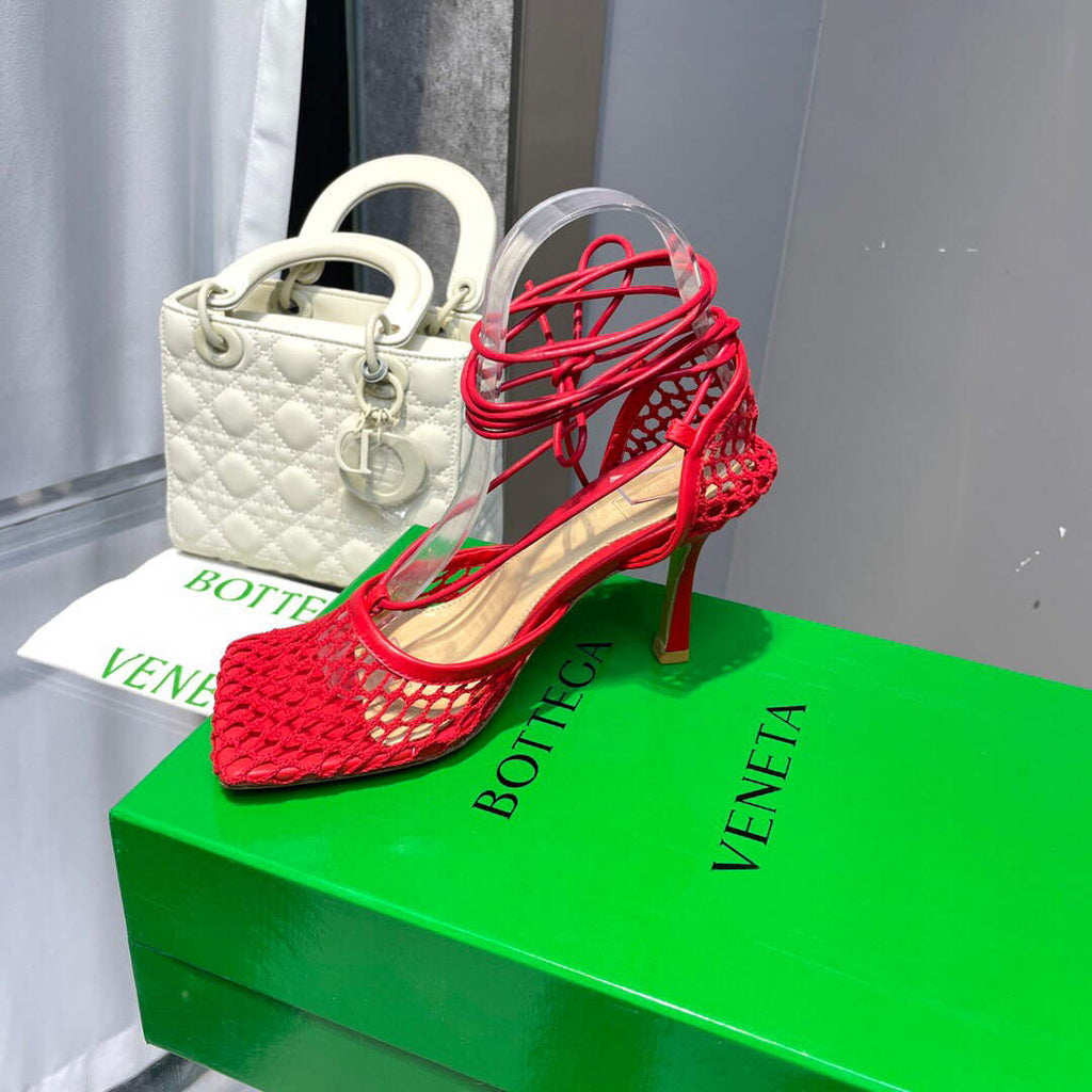 Bottega Veneta BV 651388 Mesh and Leather Sandals VBSD35968