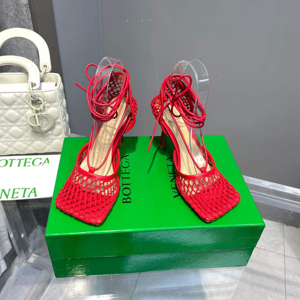 Bottega Veneta BV 651388 Mesh and Leather Sandals VBSD35968