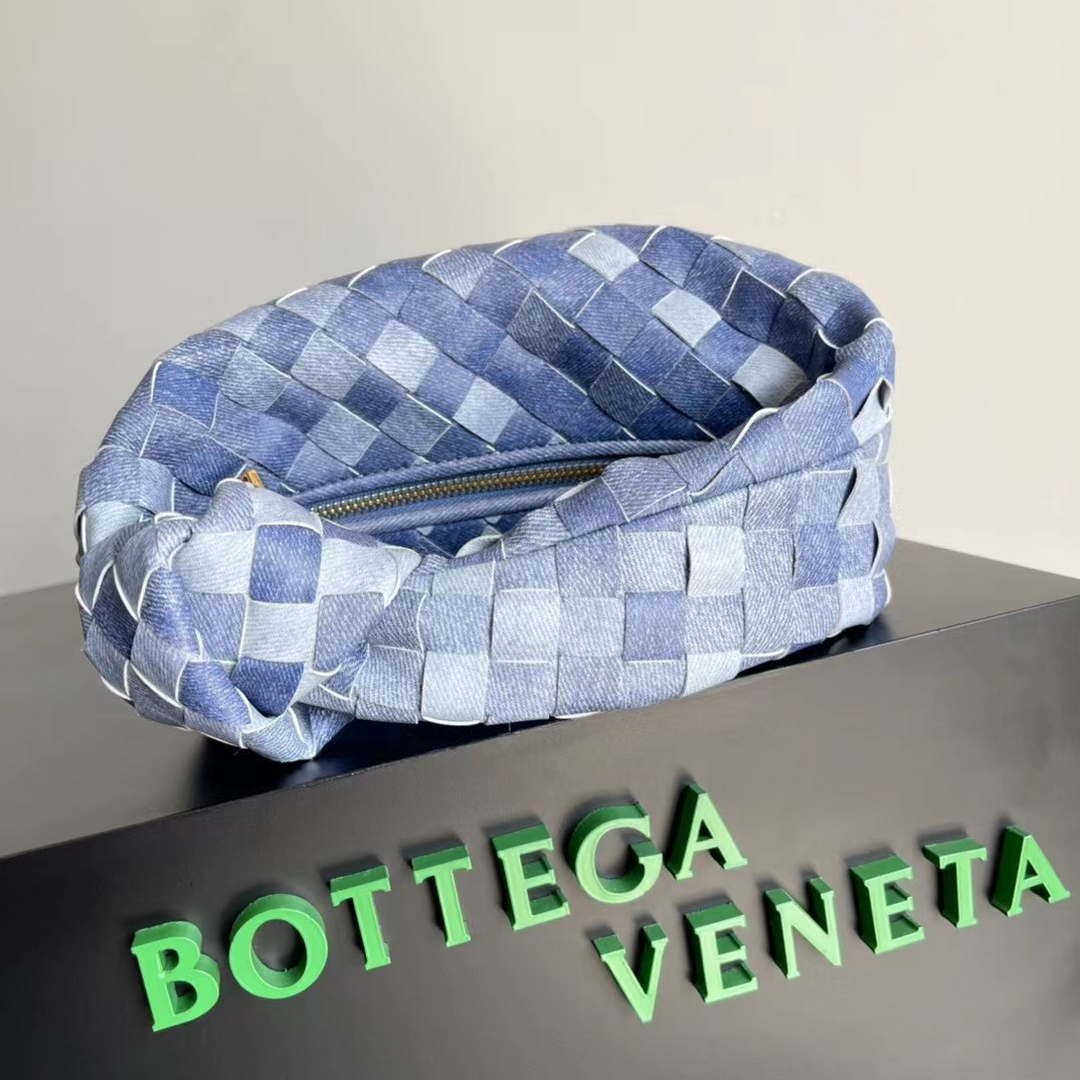 Bottega Veneta BV 651876 mini Jodie canvas Rhinestones Denim Blue