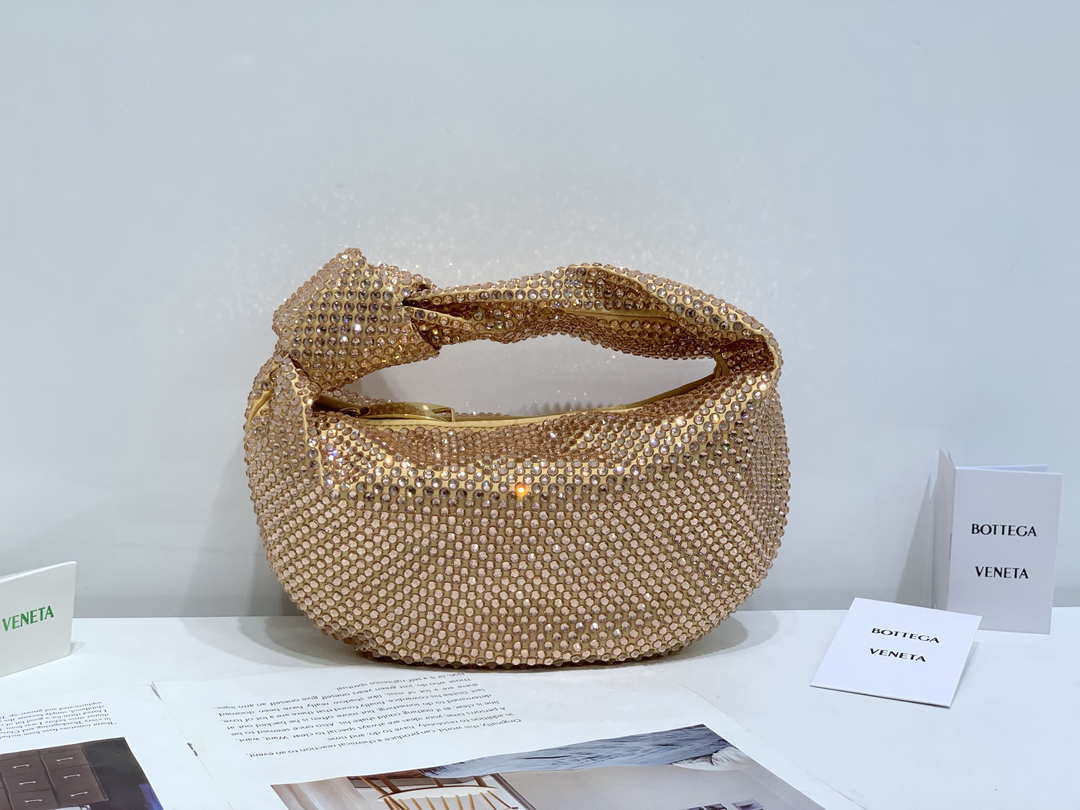 Bottega Veneta BV 651876 mini Jodie Rhinestones Apricot - Default Title - View 1