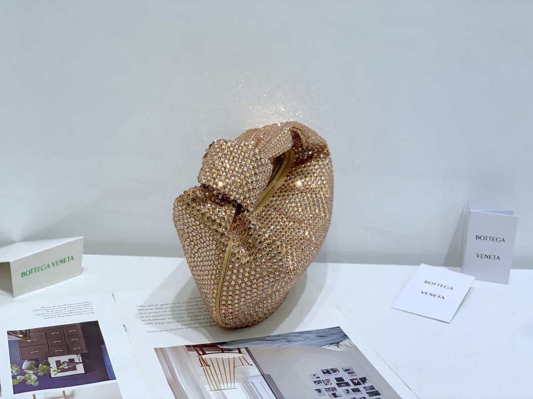 Bottega Veneta BV 651876 mini Jodie Rhinestones Apricot