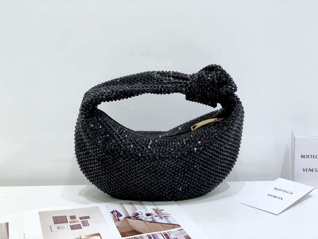 Bottega Veneta BV 651876 mini Jodie Rhinestones Black