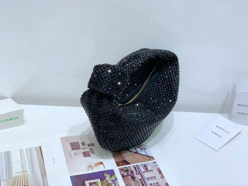Bottega Veneta BV 651876 mini Jodie Rhinestones Black