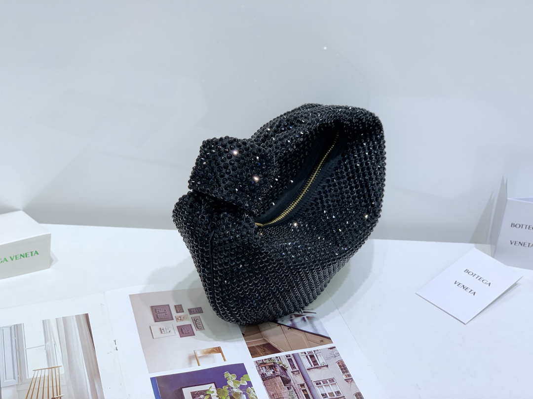 Bottega Veneta BV 651876 mini Jodie Rhinestones Black