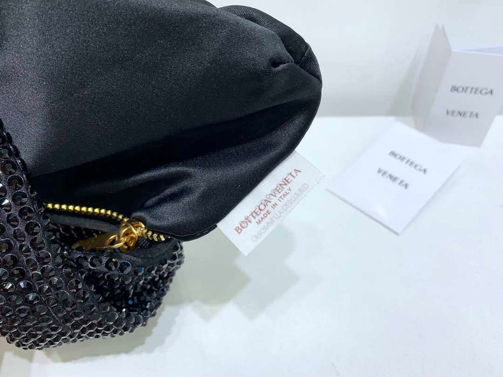 Bottega Veneta BV 651876 mini Jodie Rhinestones Black