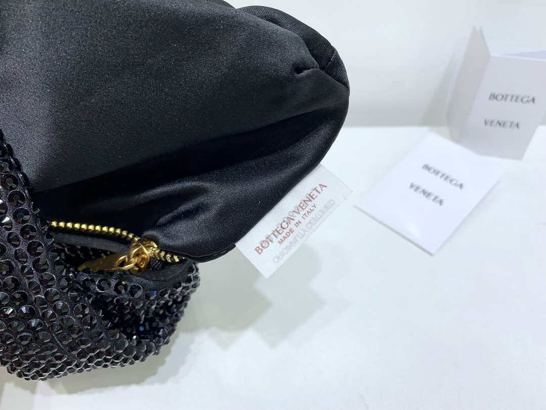 Bottega Veneta BV 651876 mini Jodie Rhinestones Black
