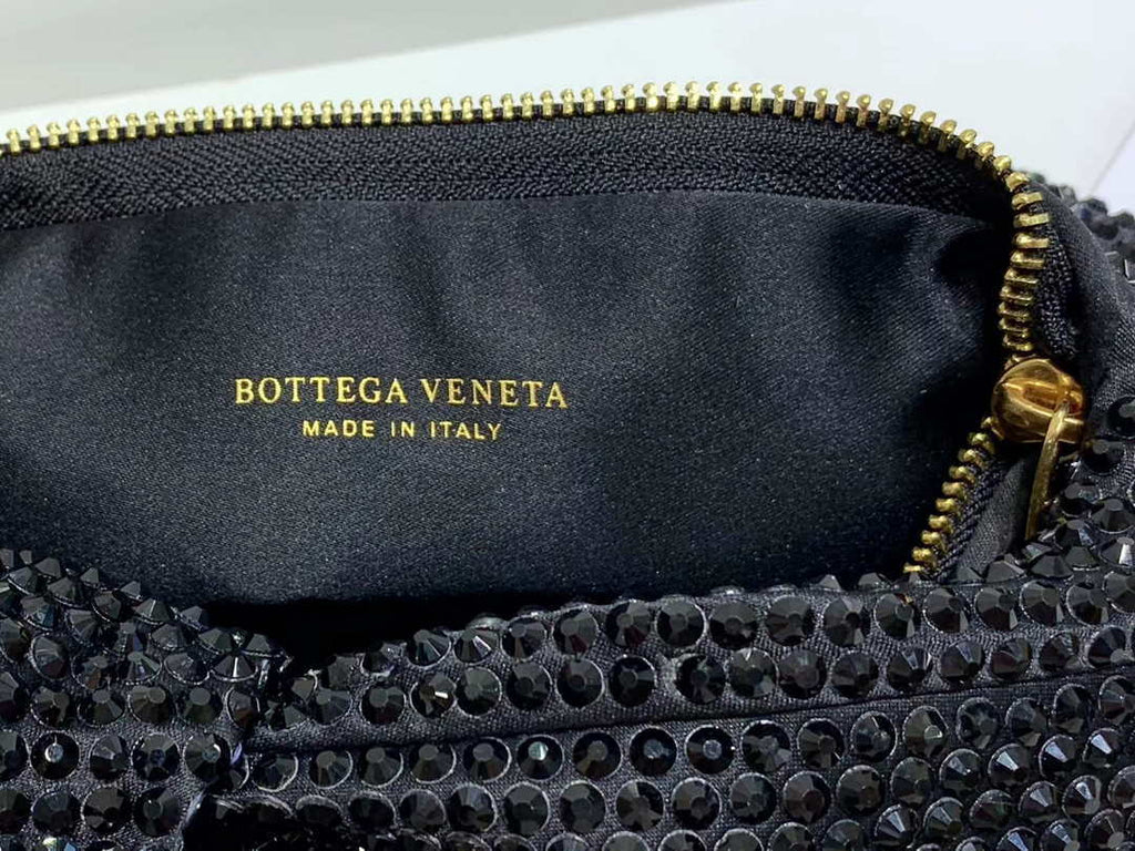 Bottega Veneta BV 651876 mini Jodie Rhinestones Black
