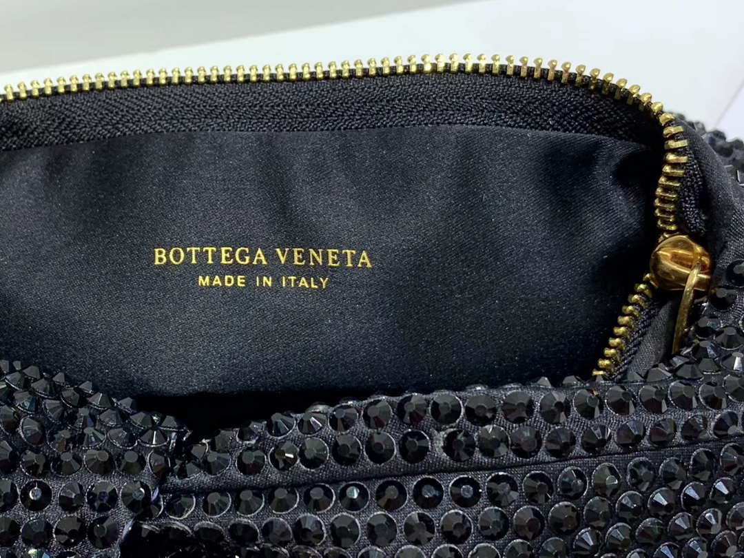 Bottega Veneta BV 651876 mini Jodie Rhinestones Black