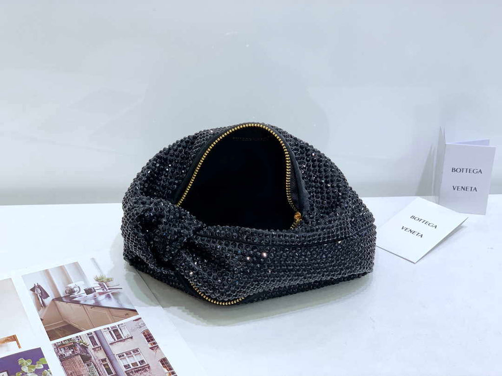 Bottega Veneta BV 651876 mini Jodie Rhinestones Black
