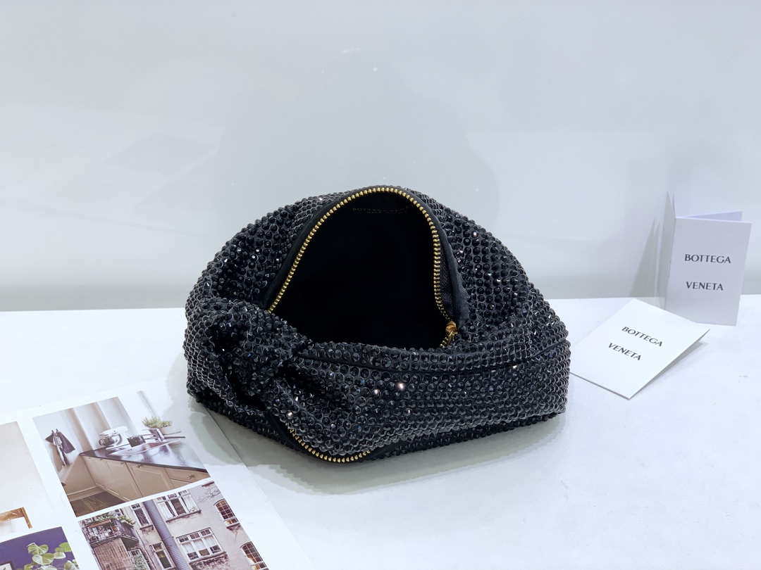 Bottega Veneta BV 651876 mini Jodie Rhinestones Black