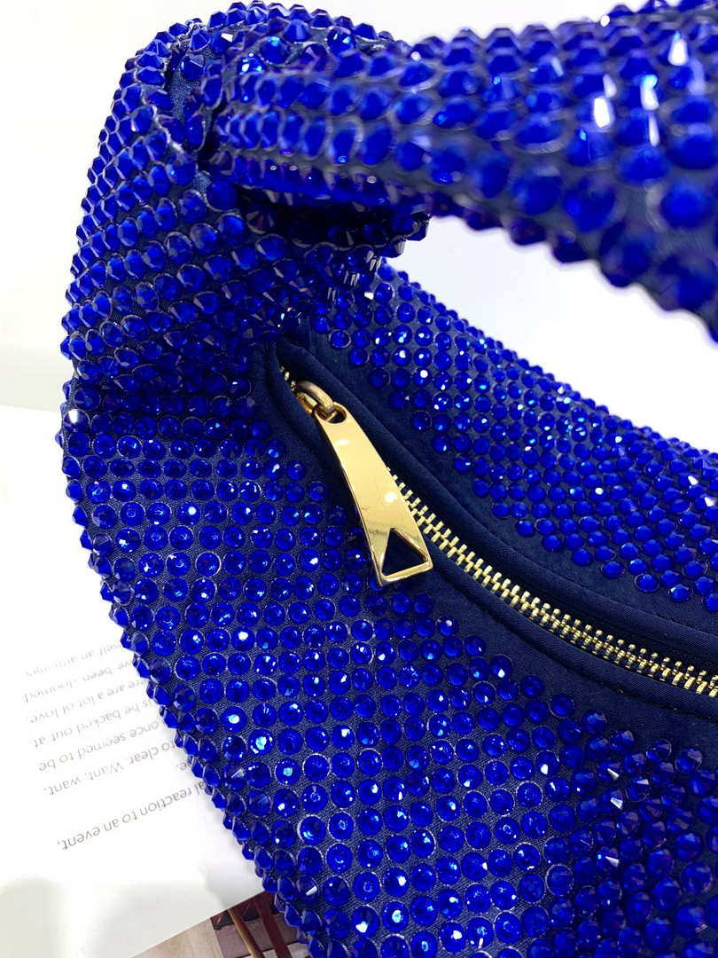 Bottega Veneta BV 651876 mini Jodie Rhinestones Blue