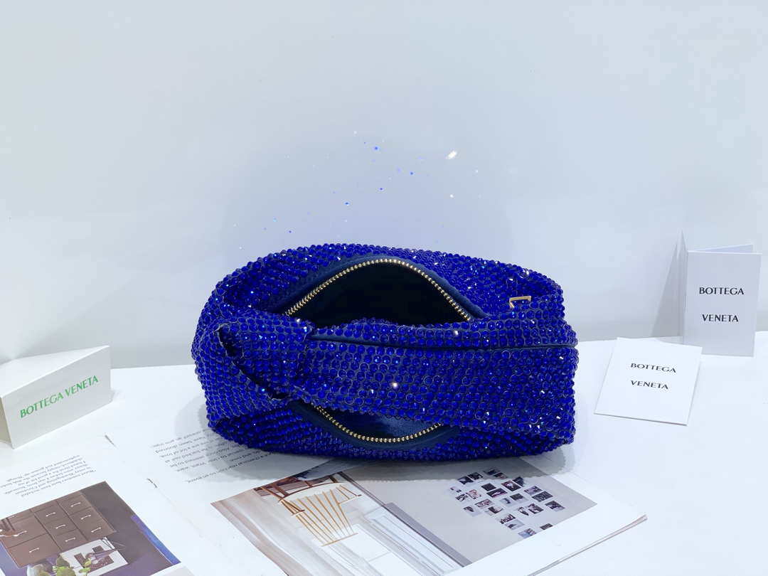 Bottega Veneta BV 651876 mini Jodie Rhinestones Blue