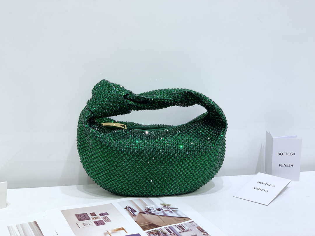 Bottega Veneta BV 651876 mini Jodie Rhinestones Dark Green - Default Title - View 1