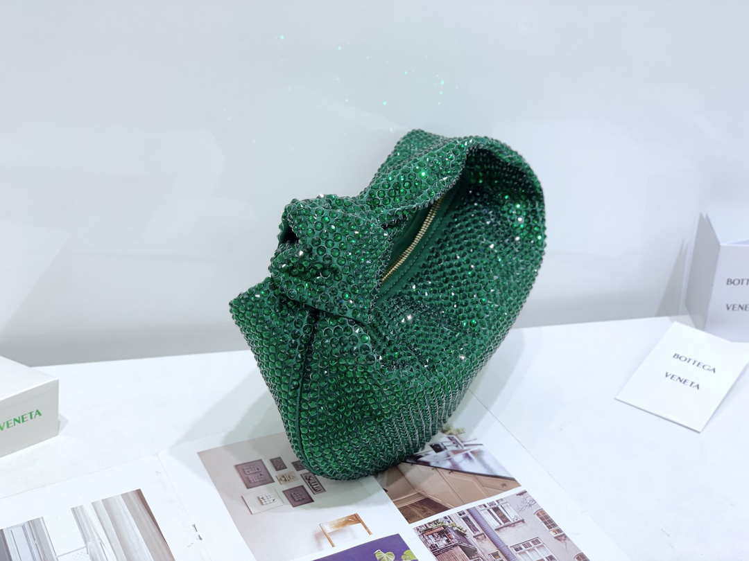 Bottega Veneta BV 651876 mini Jodie Rhinestones Dark Green - Default Title - View 3