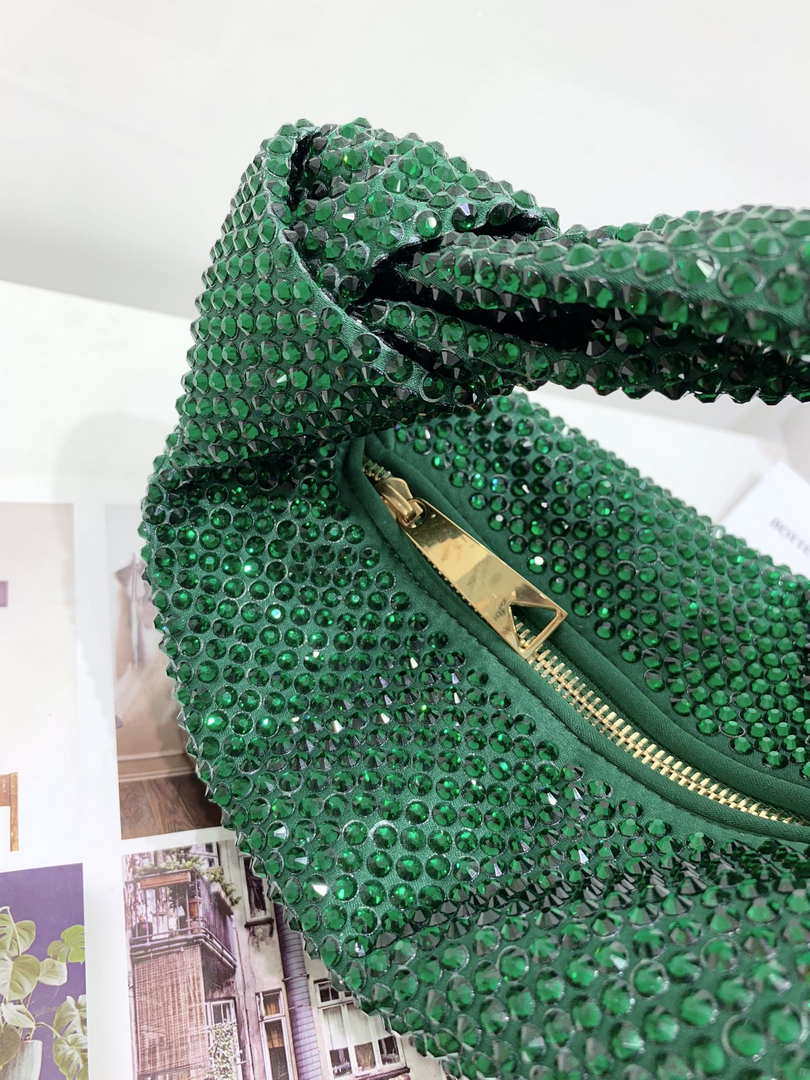 Bottega Veneta BV 651876 mini Jodie Rhinestones Dark Green - Default Title - View 6