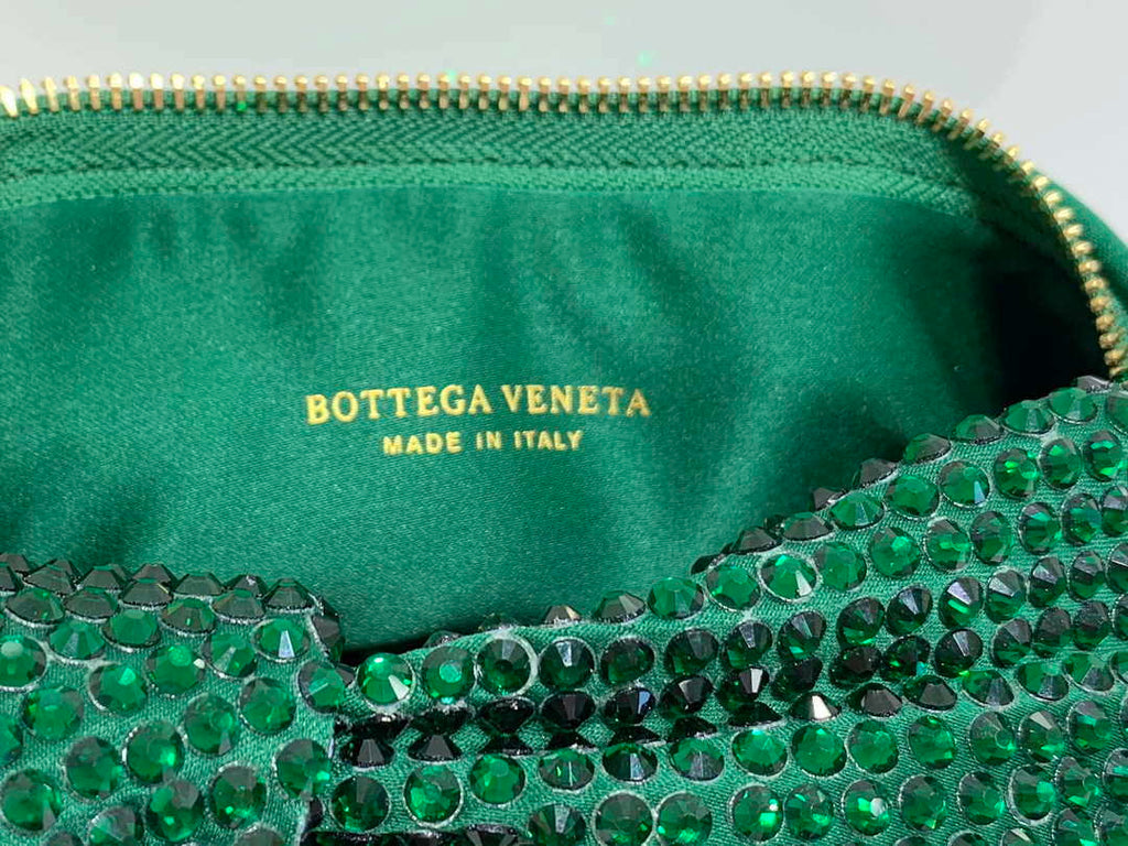 Bottega Veneta BV 651876 mini Jodie Rhinestones Dark Green
